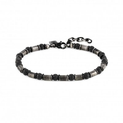 Nomination Instinct Stone Stainless Steel & Black Lava Stone Vintage Bracelet