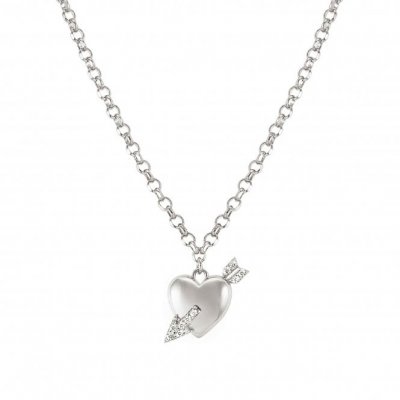 Sweetrock Silver & CZ Heart with Arrow Necklet