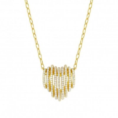 Nomination Lovelight Yellow Gold & White CZ Heart Necklace