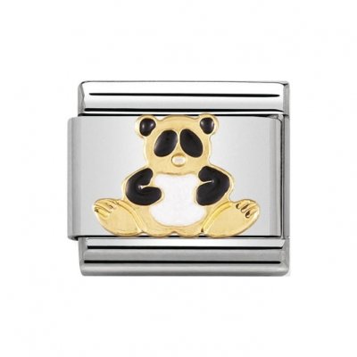 Nomination 18ct Gold & Enamel Panda Charm.