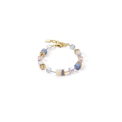 Coeur De Lion DELUXE GEOCUBE Gold & Light Blue Aventurine Bracelet