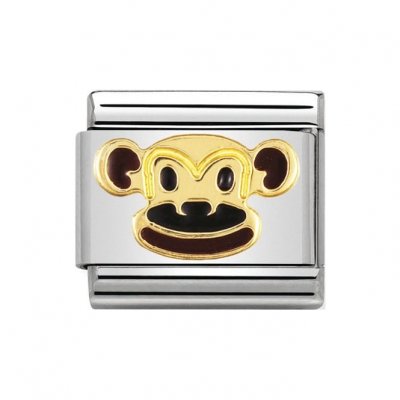 Nomination 18ct Gold & Enamel Monkey Charm.