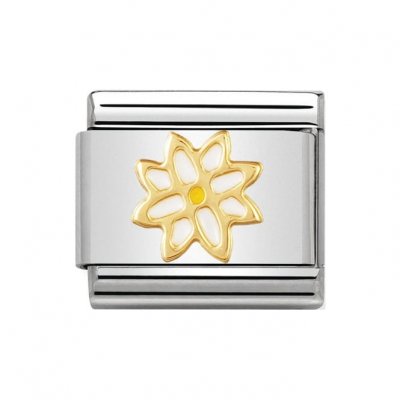Nomination 18ct Gold & Enamel Edelweiss Charm.
