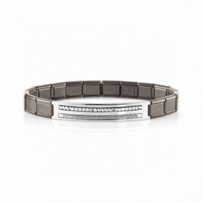 Nomination Trendsetter Grey Stainless Steel Double Rope Classic Charm Bracelet