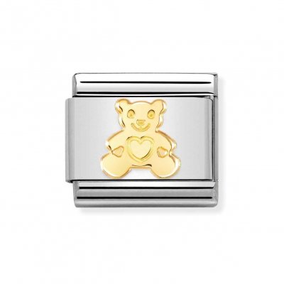 Nomination 18ct Gold Bear with heart Charm.