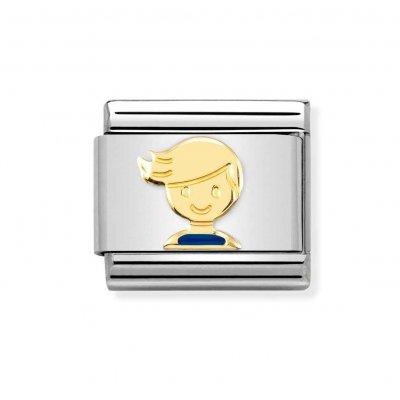 Nomination 18ct Gold Blue Boy Charm