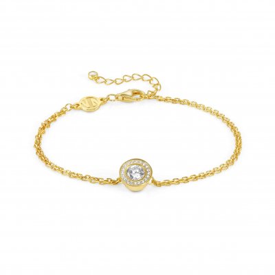 Nomination Aurea Yellow Gold Plated & CZ Circle Pendant Bracelet