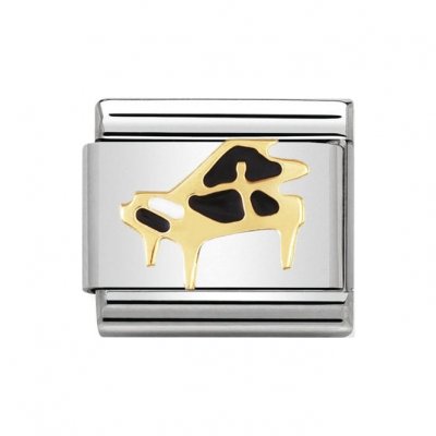 Nomination 18ct Gold & Enamel Piano Charm.