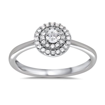 9ct Gold Diamond Halo Ring