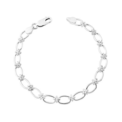 Silver Bold Oval Link Ladies Bracelet