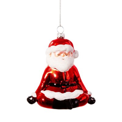 Yoga Santa Shaped Bauble Christmas Decoration