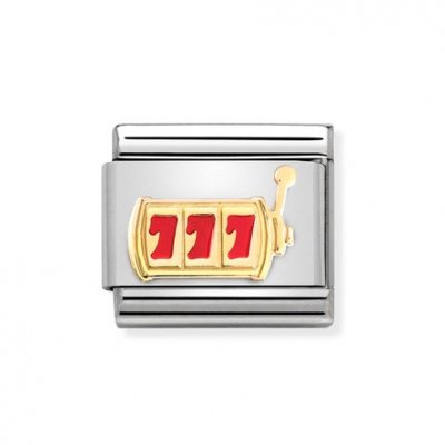 Nomination 18ct & Enamel Slot Machine Charm.