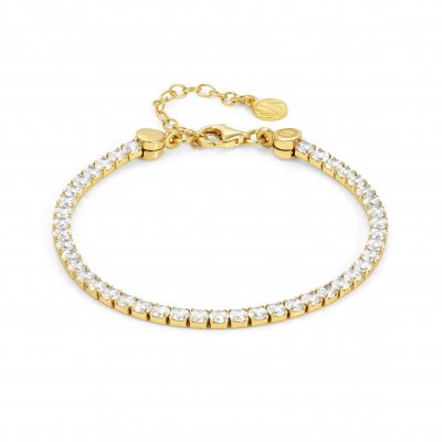 Nomination Silver Gold Plated White Crystal Tennis Bracelet