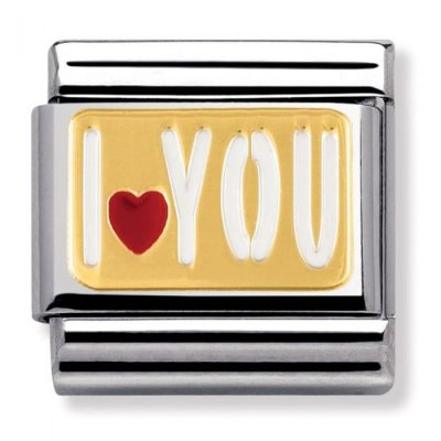 Nomination 18ct Gold I Love You Charm.