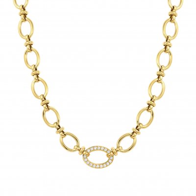 Nomination Affinity Gold Stainless Steel & CZ Necklace
