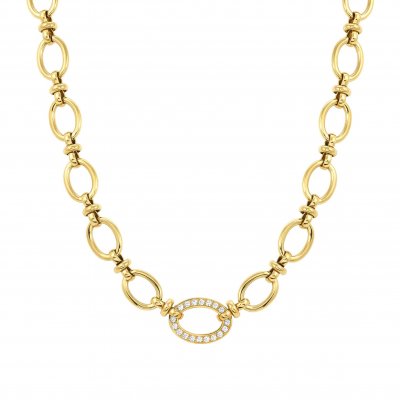 Nomination Affinity Gold Stainless Steel & CZ Necklace