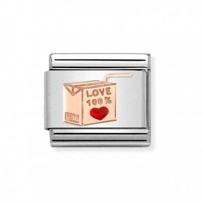 Nomination 9ct Rose Gold & Enamel Brick Love Charm