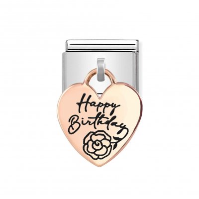 Nomination Rose Gold Heart Happy Birthday Charm