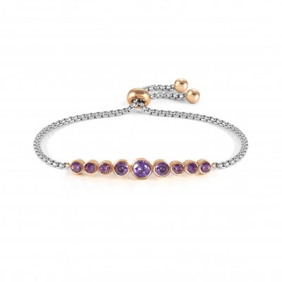 Nomination Milleluci Stainless Steel Purple Crystal Circles Bracelet