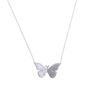 Silver Folded Butterfly Necklet