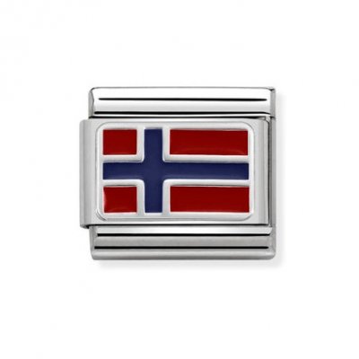 Nomination Silver Shine Enamel Norway Flag Charm