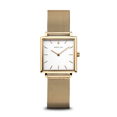 Ladies Bering Stainless Steel Gold Plate Bracelet Watch.