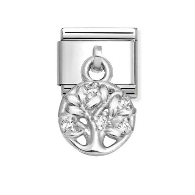 Nomination Drop Silver CZ Tree Of Life Charm.