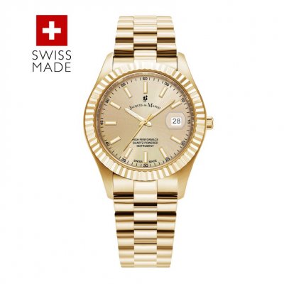 Jacques du Manoir | Swiss-made Gents Inspiration - Gold Plated Bracelet Watch