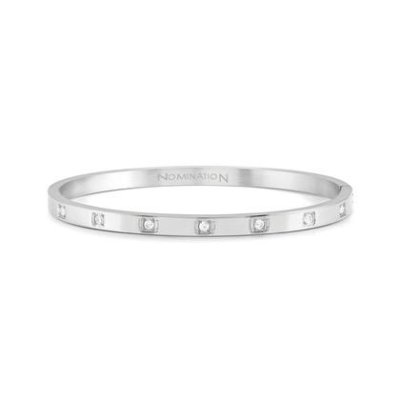 Nomination Pretty Bangles Stainless Steel & White Square CZ Bangle