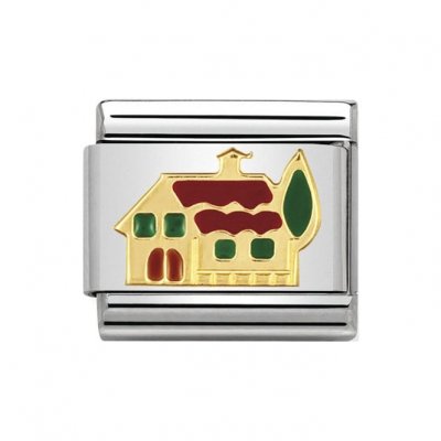 Nomination Classic 18ct & Enamel Little House Charm