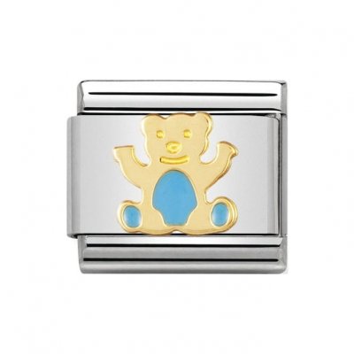 Nomination 18ct Gold & Enamel Blue Bear Charm