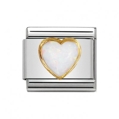 Nomination 18ct Gold Heart shaped Opal Charm