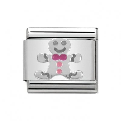 Nomination Classic Silver Gingerbread Man Charm.