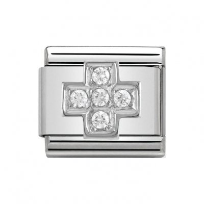 Nomination Silver Shine Cubic zirconia Cross Classic Charm