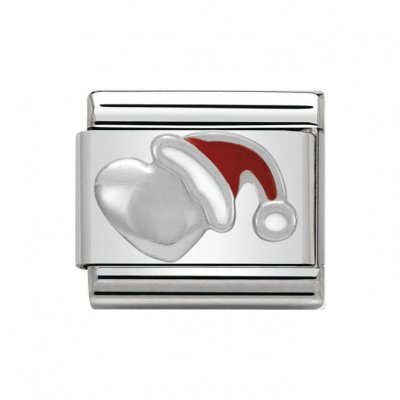 Nomination Classic Silver Heart Santa Hat Charm.