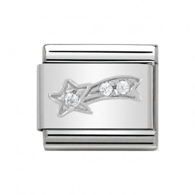Nomination Classic Silver CZ Shooting Star Charm.