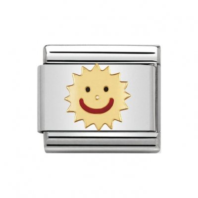 Nomination Enamel & 18ct Gold Sun Charm.