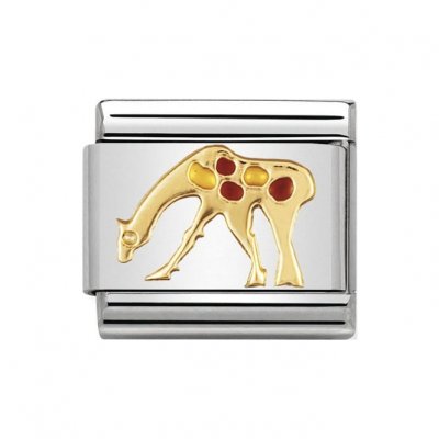 Nomination 18ct Gold & Enamel Giraffe Charm.