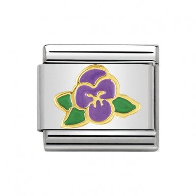 Nomination Enamel & 18ct Gold Violet Charm.