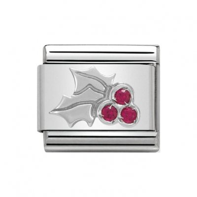 Nomination Silver Shine CZ Red Holly Classic Charm