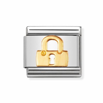 Nomination Lock Charm 18ct Gold