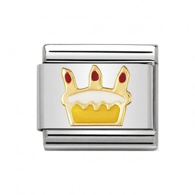 Nomination 18ct & Enamel Birthday Cake Charm.