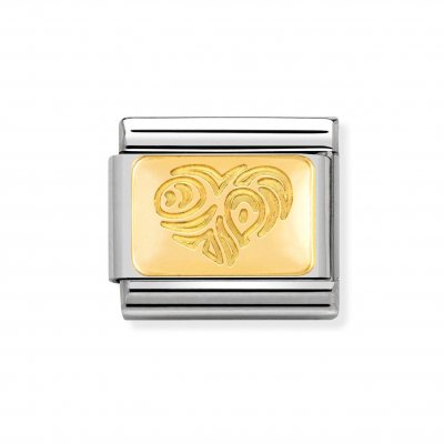 Nomination 18ct Gold Interlacing Hearts Plate Charm.