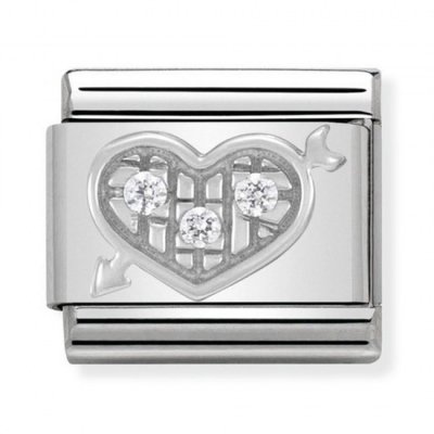 Nomination Silver Shine CZ Heart with Arrow Charm