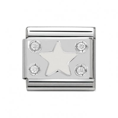 White Star Nomination Silver Cubic Zirconia Classic Charm