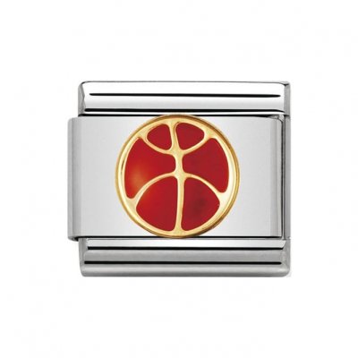 Nomination Stainless Steel, 18ct & Enamel Basketball Charm.