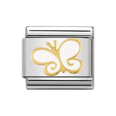 Nomination White Butterfly Charm18ct Gold.