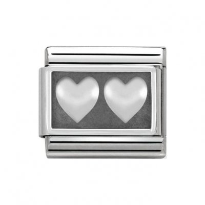 Nomination Silver Shine Double Heart Charm