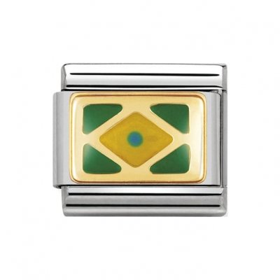 Nomination 18ct Gold & Enamel Brazil Flag Charm