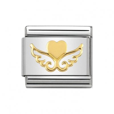 Nomination 18ct Heart wings Charm.